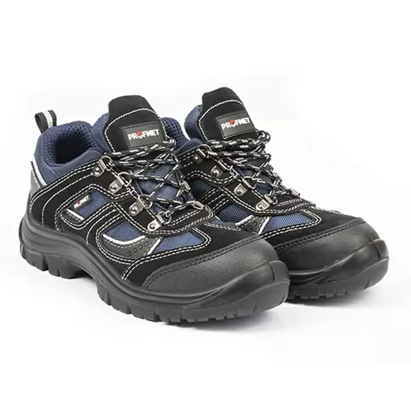 Pantofi de lucru din piele intoarsa si tesatura, grad de protectie OB, negri, cu lingura, marimea 45 Profmet