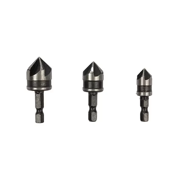 Set de burghie cu zencuitor pentru lemn_12,16,19mm_3 buc. HSS cu coada hexagonala Profmet