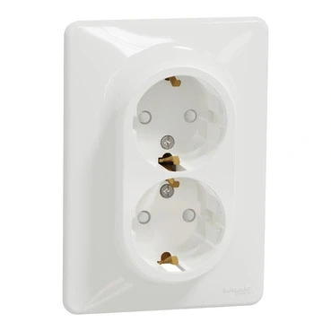 Priza dubla 2P+E+obtur alb SDD311221 Sedna Noua