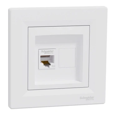 Priză de date Schneider-Electric asfora alb 1xRJ45