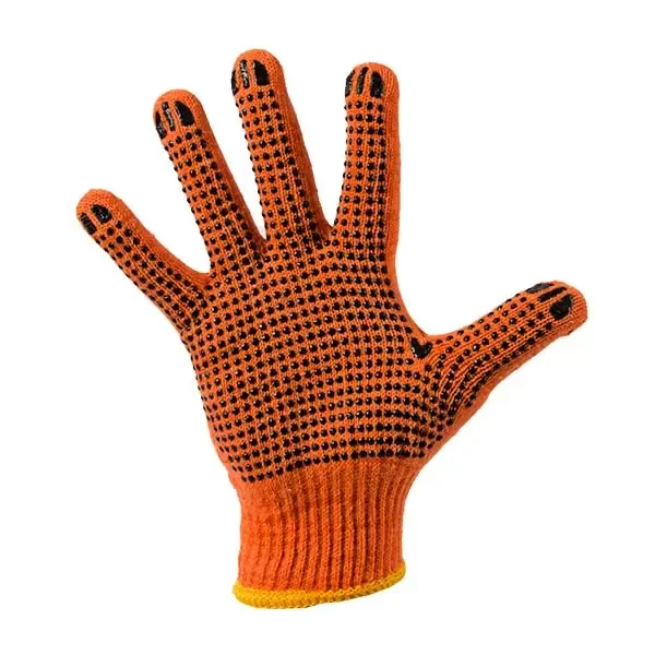 Manusi din bumbac portocale cu puncte negre din PVC 10 "(L) Profmet