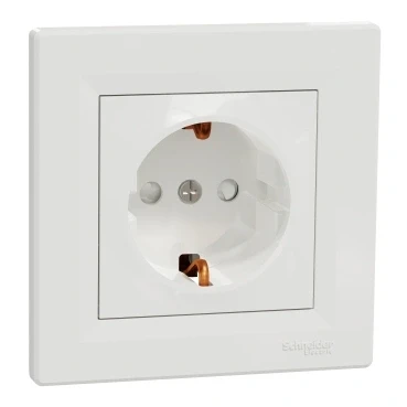 Priză unitară Schneider-Electric Asfora 16 A 250 V Alb cu obturator 2P+E