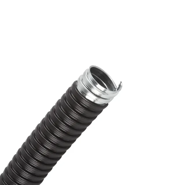 Tub metalic flexibil izolat PVC cu sarma d21mm