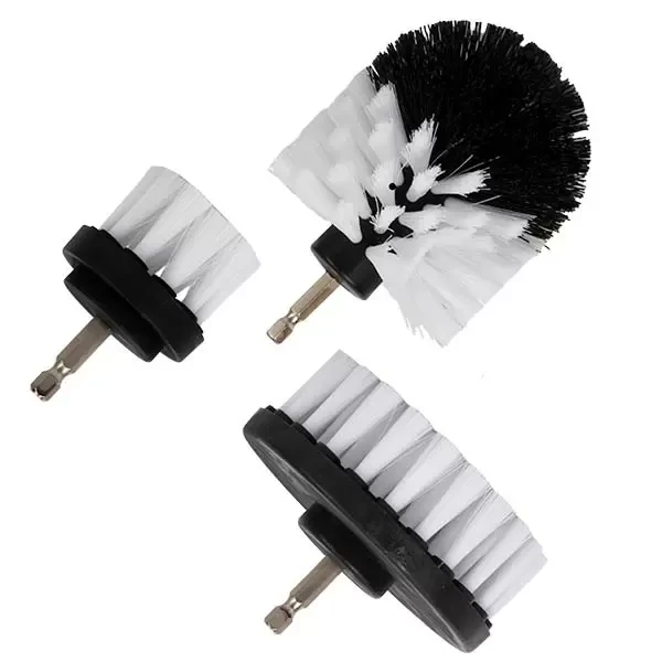 Set de perii 2"/ 3,5"/ 4" pentru masina de gaurit pentru curatare_tip moale_3buc, albe Profmet