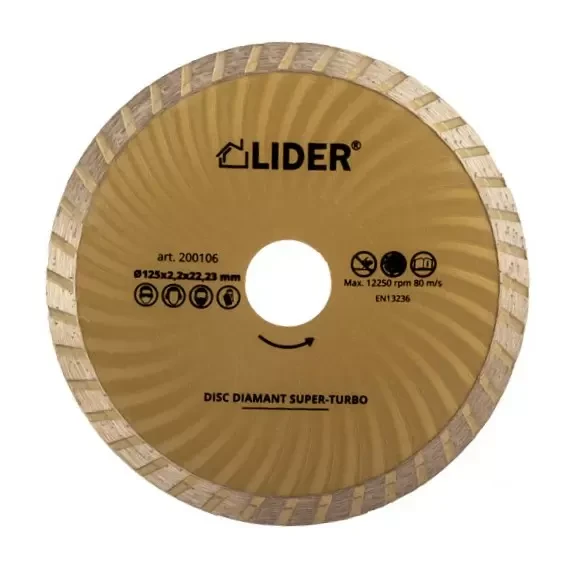 Disc diamantat_super-turbo_230x3,0x22,23mm LIDER