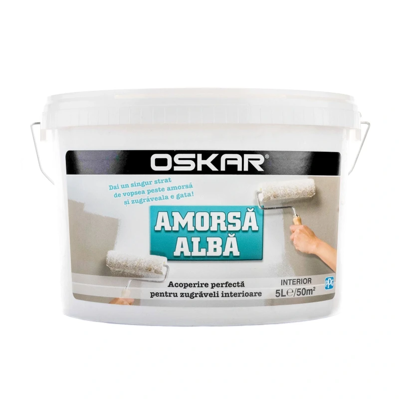 OSKAR AMORSA  ( Vopsea) ALBA pt zugraveli interior.  5L