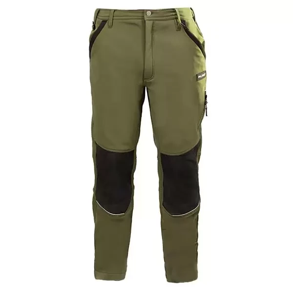 Pantaloni de lucru, L, 94% poliester / 6% spandex (softshell), culoarea maslinie, Profmet