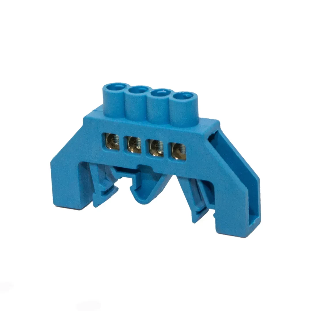 Șină zero izolată DIN-35 6 x 9 mm albastru 4P